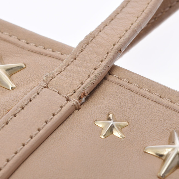 JIMMY CHOO Jimmy Choo Sophia M star studs beige unisex leather tote bag - Picture 10 of 12